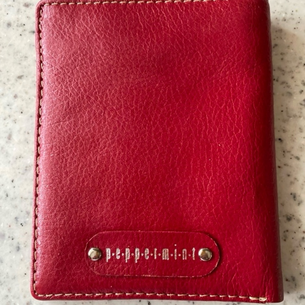 New Peppermint Red Leather passport Case